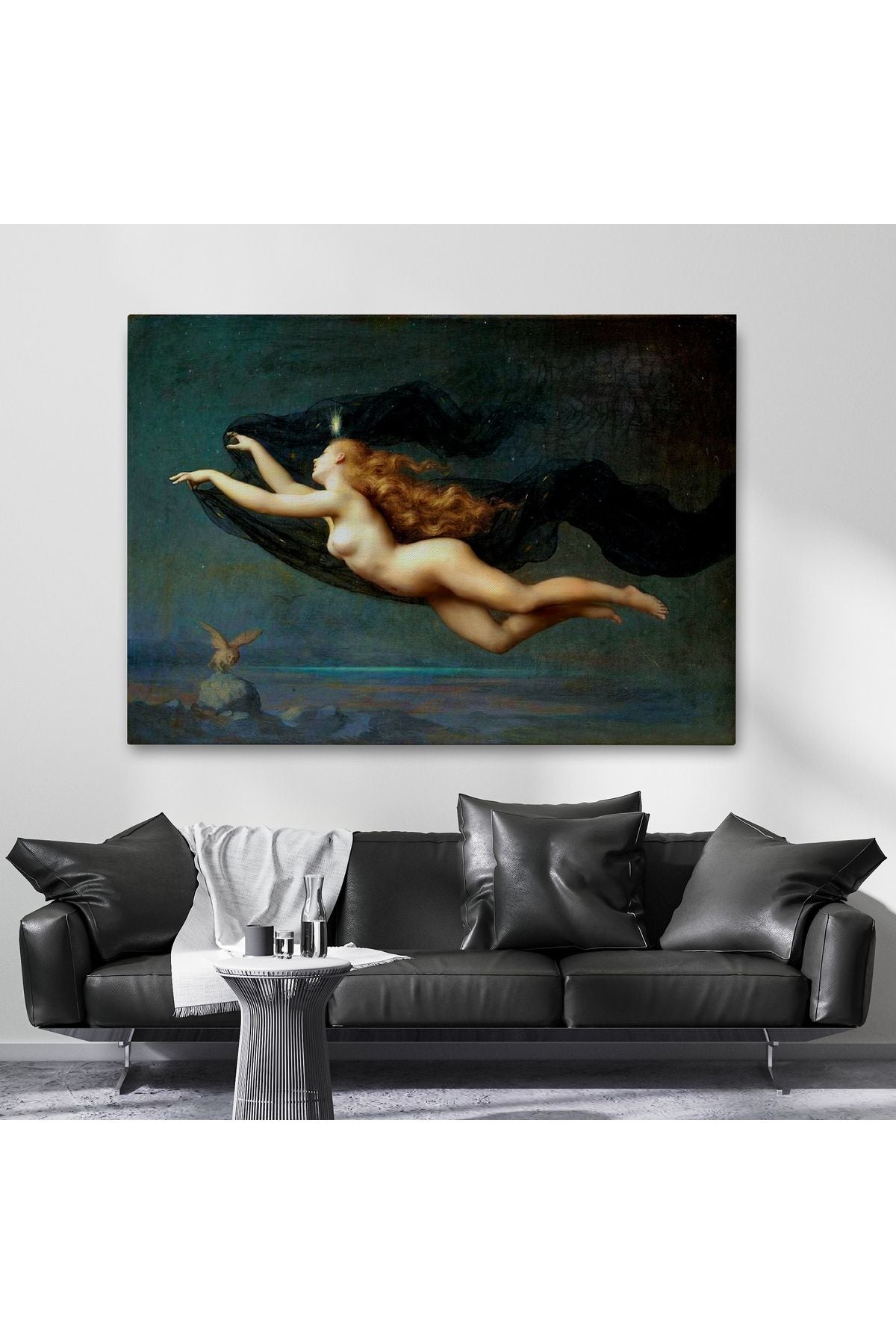 La Nuit by Auguste Raynaud Kanvas Duvar Sanatı Tablo, Klasik Sanat-5406