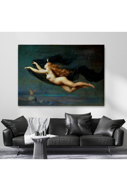 La Nuit by Auguste Raynaud Kanvas Duvar Sanatı Tablo, Klasik Sanat-5406