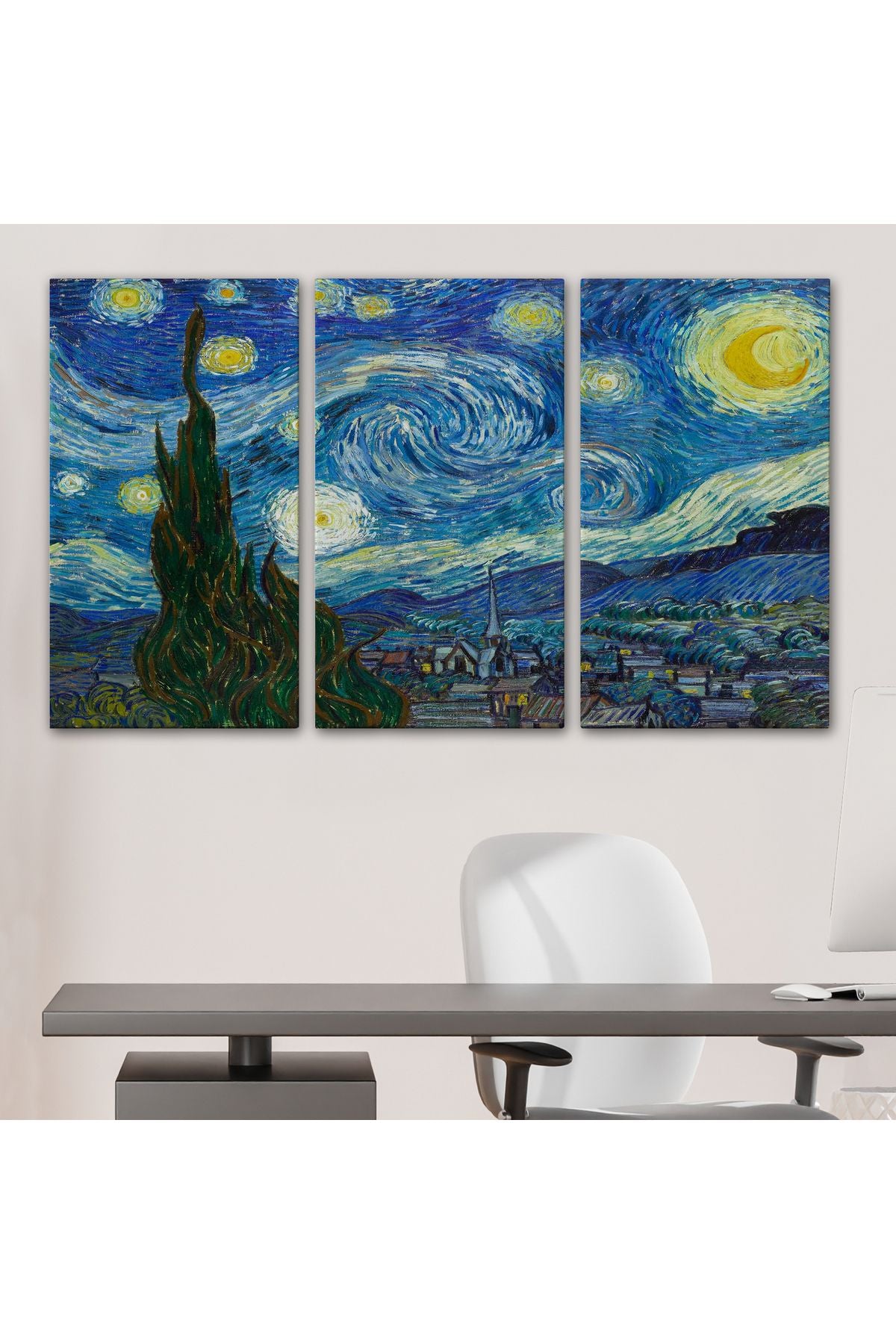 Özel Tasarım, Dekortif  BaskıVincent Van Gogh, Yıldızlı Gece Kanvas Tablosu-5165