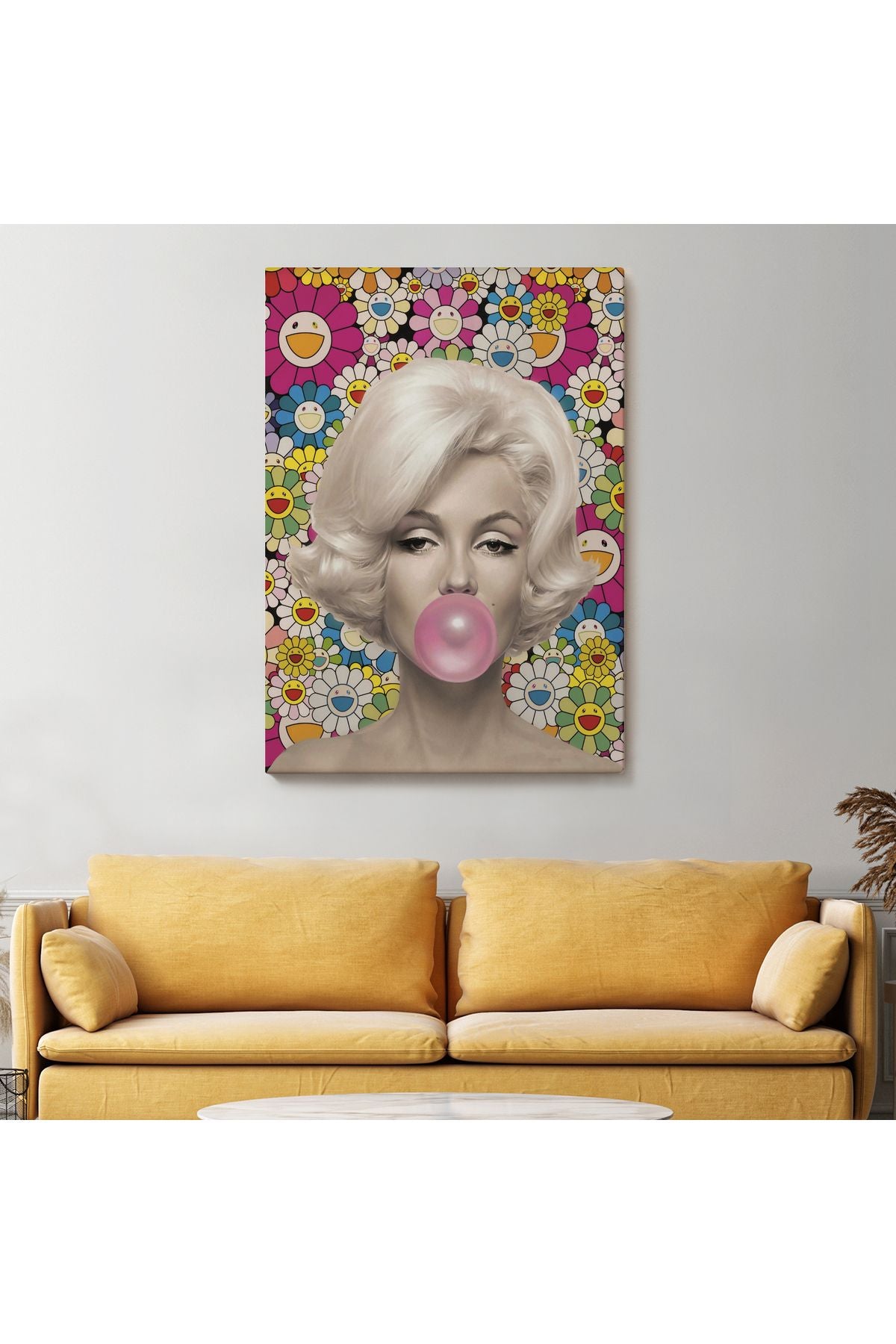 Özel Marilyn Monroe Pembe Balon Duvar Tablosu-6217