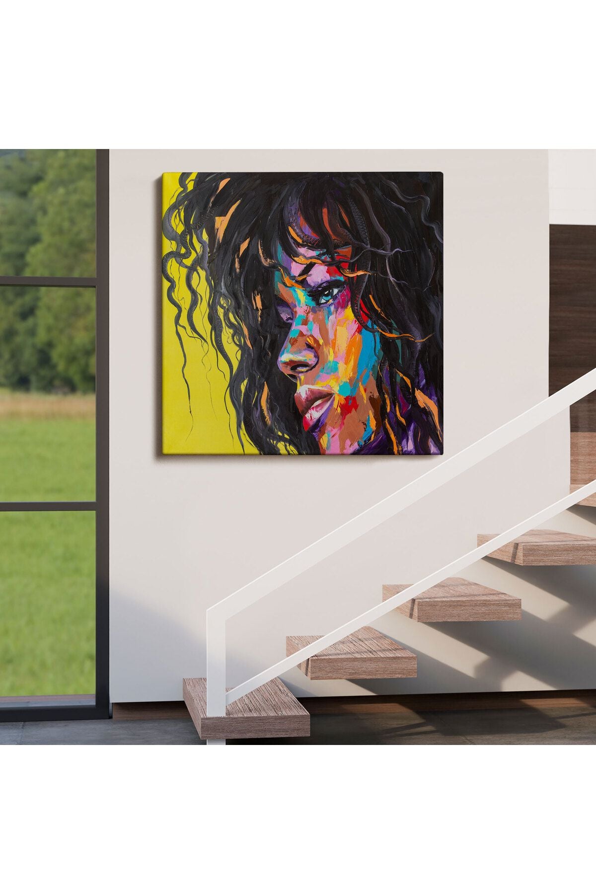 Renkli Kadın Kanvas Tablo-5905