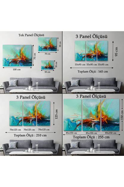 Çağdaş Sanat Soyut Yağlıboya Görünüm Dekoratif Tablo-3614