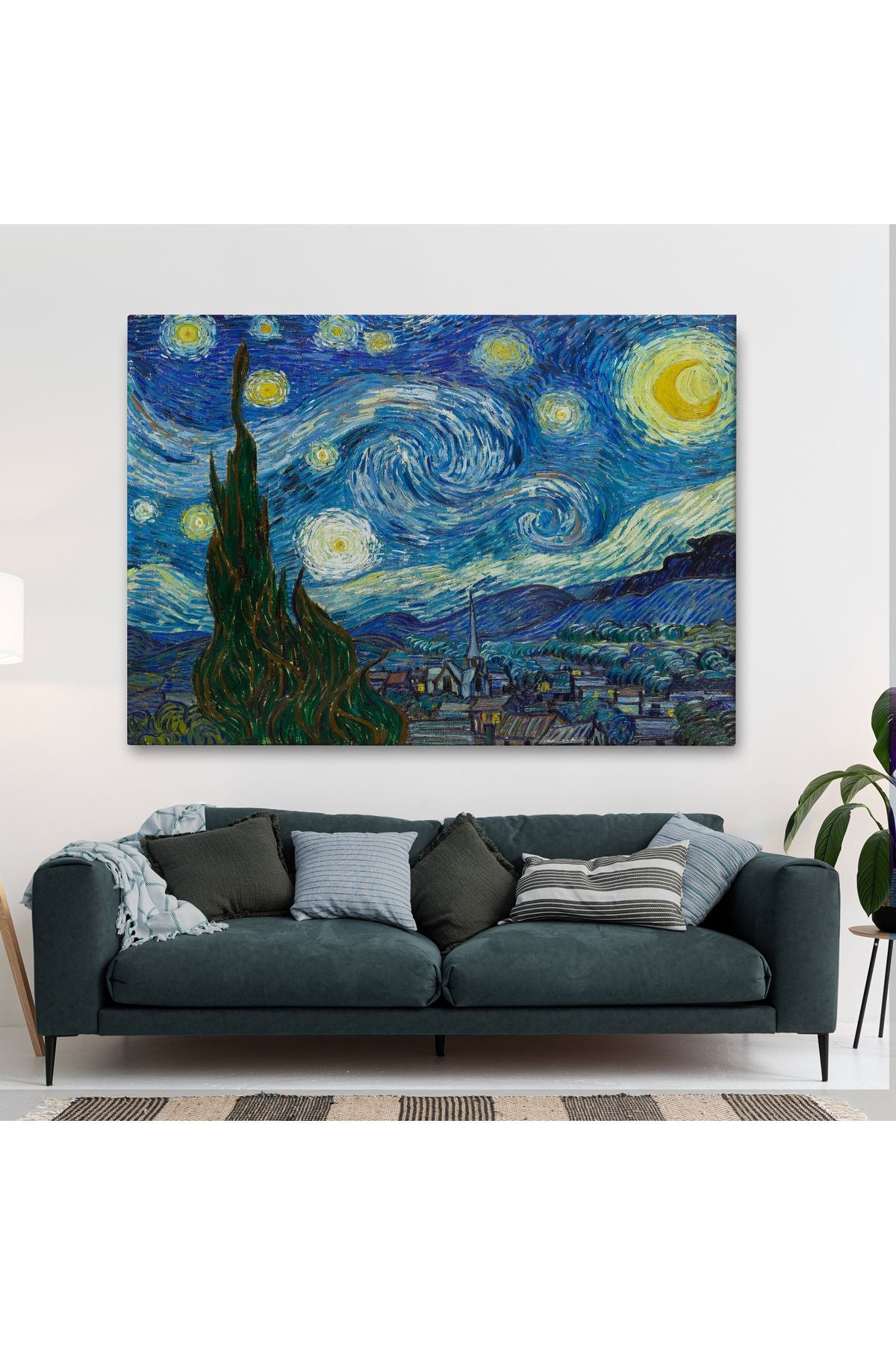 Özel Tasarım, Dekortif  BaskıVincent Van Gogh, Yıldızlı Gece Kanvas Tablosu-5165