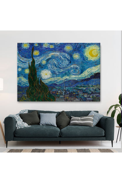 Özel Tasarım, Dekortif  BaskıVincent Van Gogh, Yıldızlı Gece Kanvas Tablosu-5165