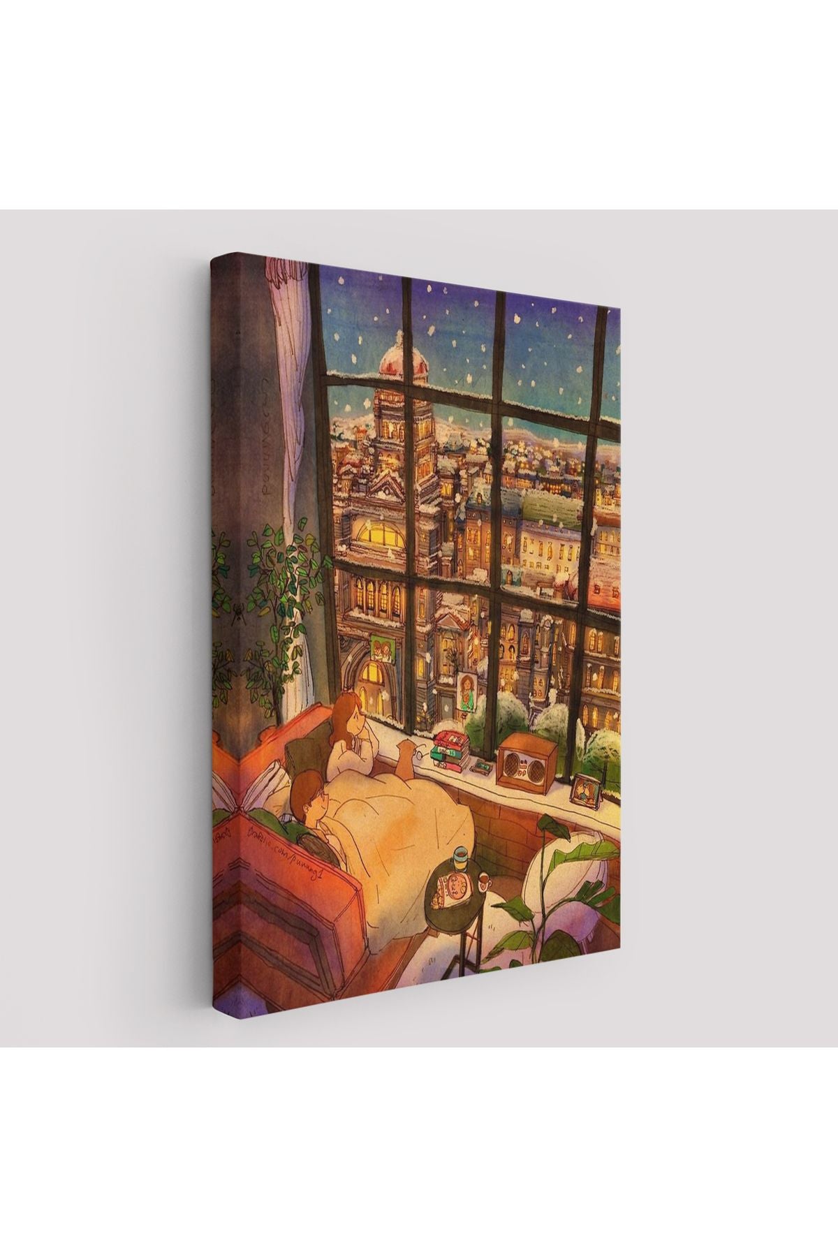 mstseri001 Cam Önünde Kar Keyfi Duvar Tablosu-6336