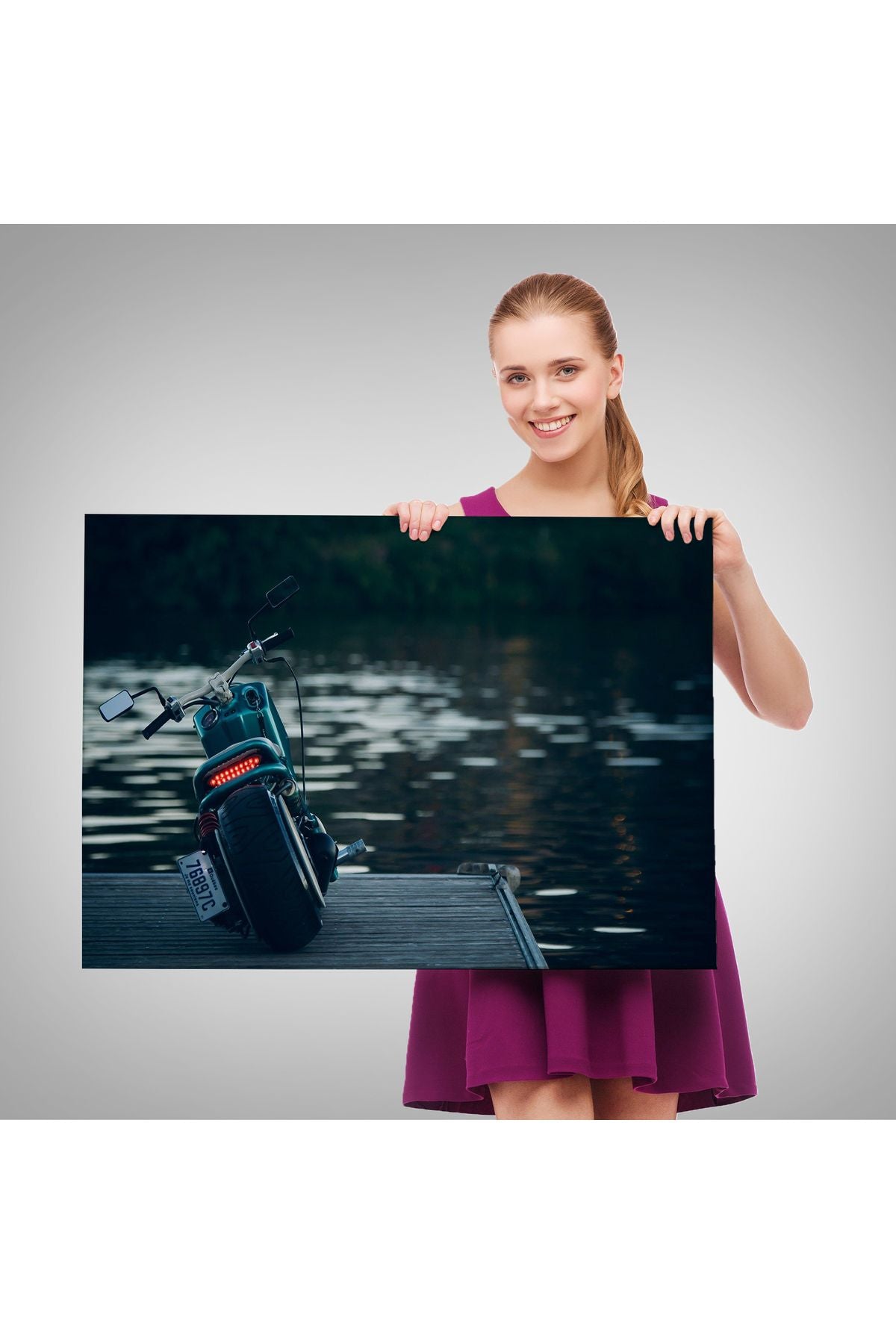 Motosiklet Kanvas Tablo, Büyük Kanvas Tablo, Motosiklet Sürücüleri İçin Bir Hediye-5379