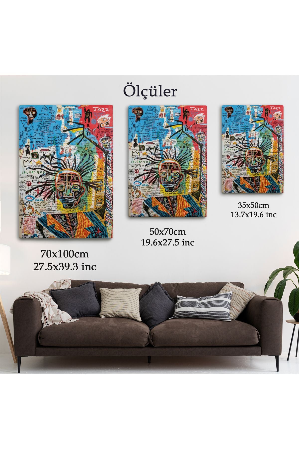 Jean Michel Basquiat Jazz King Kanvas Tablo, Jazz King Canvas Tablo-4964