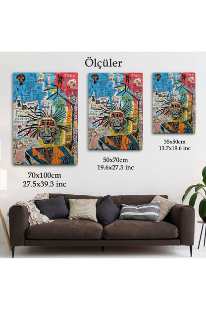 Jean Michel Basquiat Jazz King Kanvas Tablo, Jazz King Canvas Tablo-4964