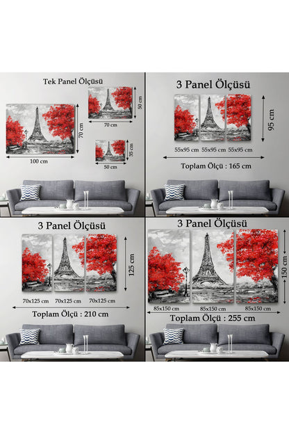 Paris Etfel Kulesi Yağlıboya Görünüm Dekoratif Kanvas Duvar Tablosu-3508