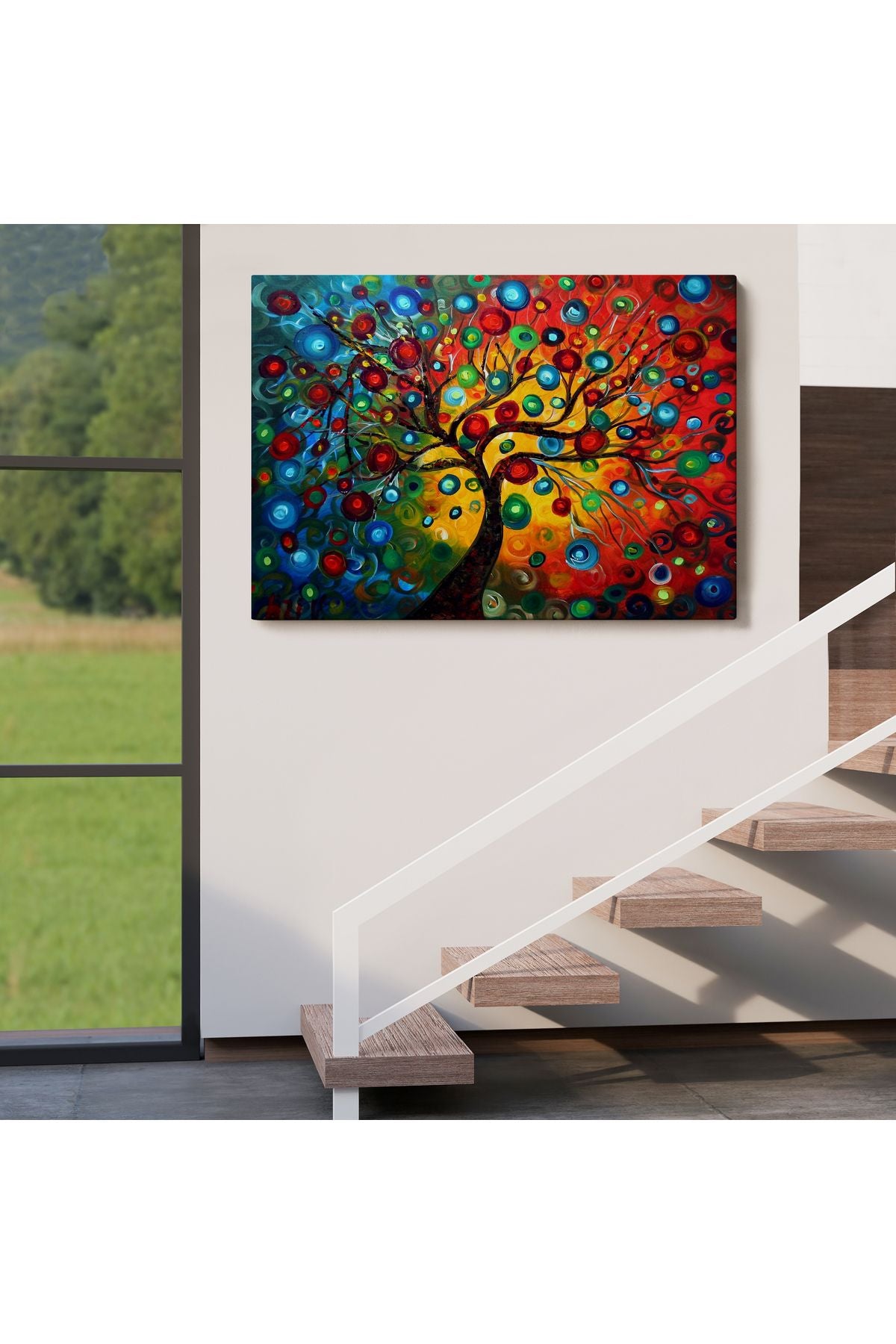 Sürreal Ağaçtaki Renkler Senfonisi Tablosu-6625