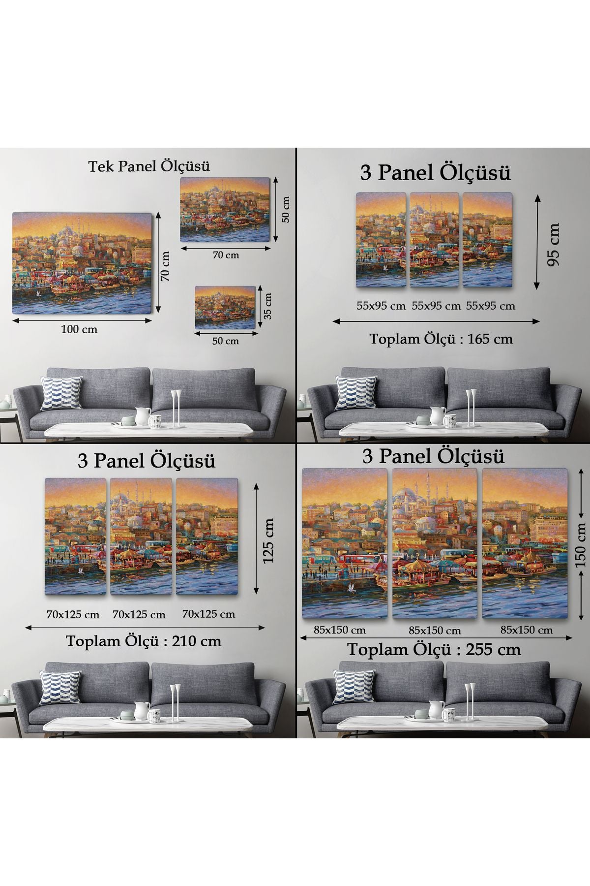 Eminönü Balıkçı Tekneleri Yağlıboya Görünümlü Kanvas Tablo-3598