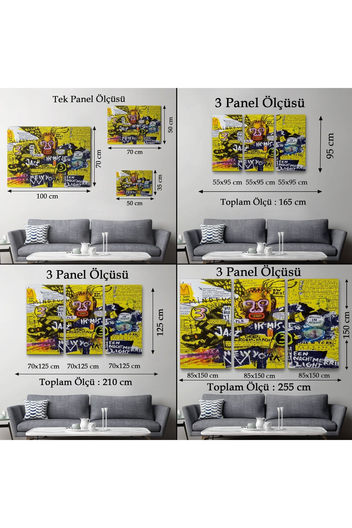 Jean Michel Basquiat Şehir Sanatı Kanvas Tablo-5095