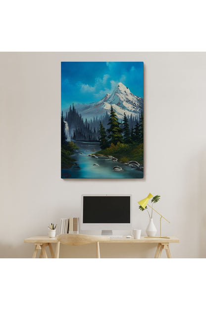 Rusya Dağ ve Akarsu Manzaralı Dekoratif Duvar Tablosu-6115