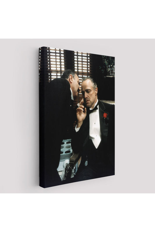 The Godfather Kanvas Tablo, Vito Corleone Film Sahnesi Kanvas Tablo-5279