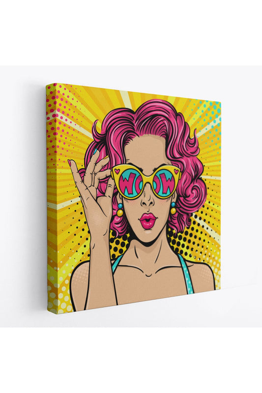 Retro Çizgi Roman Kadını Dekoratif Kanvas Duvar Tablosu-5837
