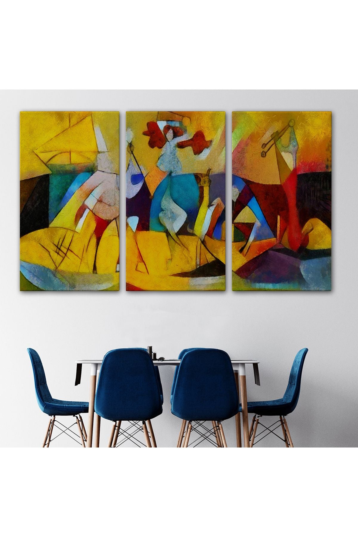 Modern Tarz Soyut Yağlıboya Görünüm Dekoratif Kanvas Duvar Tablosu-3522