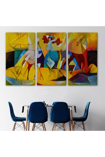 Modern Tarz Soyut Yağlıboya Görünüm Dekoratif Kanvas Duvar Tablosu-3522