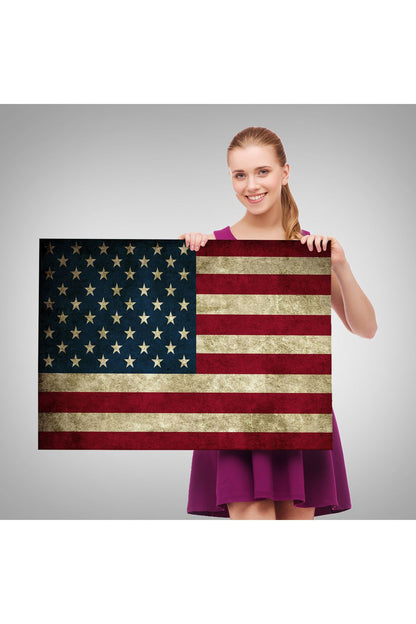 Amerika Birleşik Devletleri Bayrağı Rustik Kanvas Tablo-5412