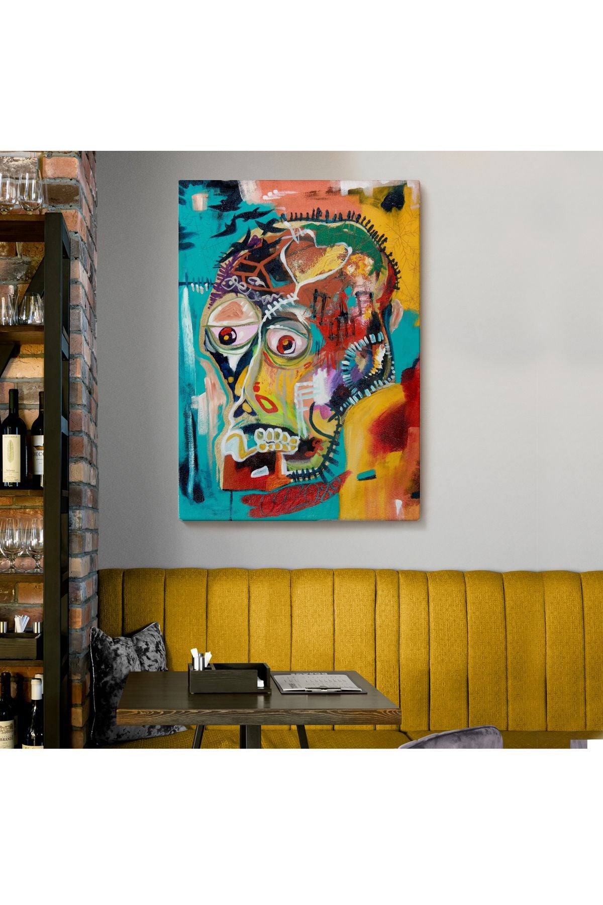 DB  Jean Michel Basquiat, İsimsiz Kafatası 1981 Kanvas Tablosu-4977