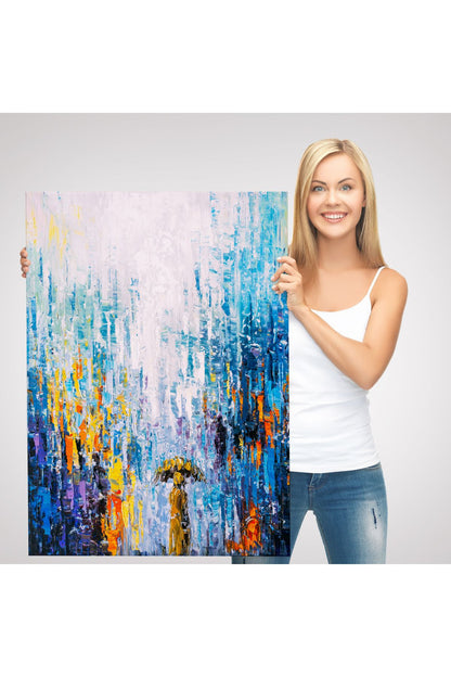 DB Yağmurlu Bir Gün Yağlıboya Görünüm Dekoratif Kanvas Duvar Tablosu-5953