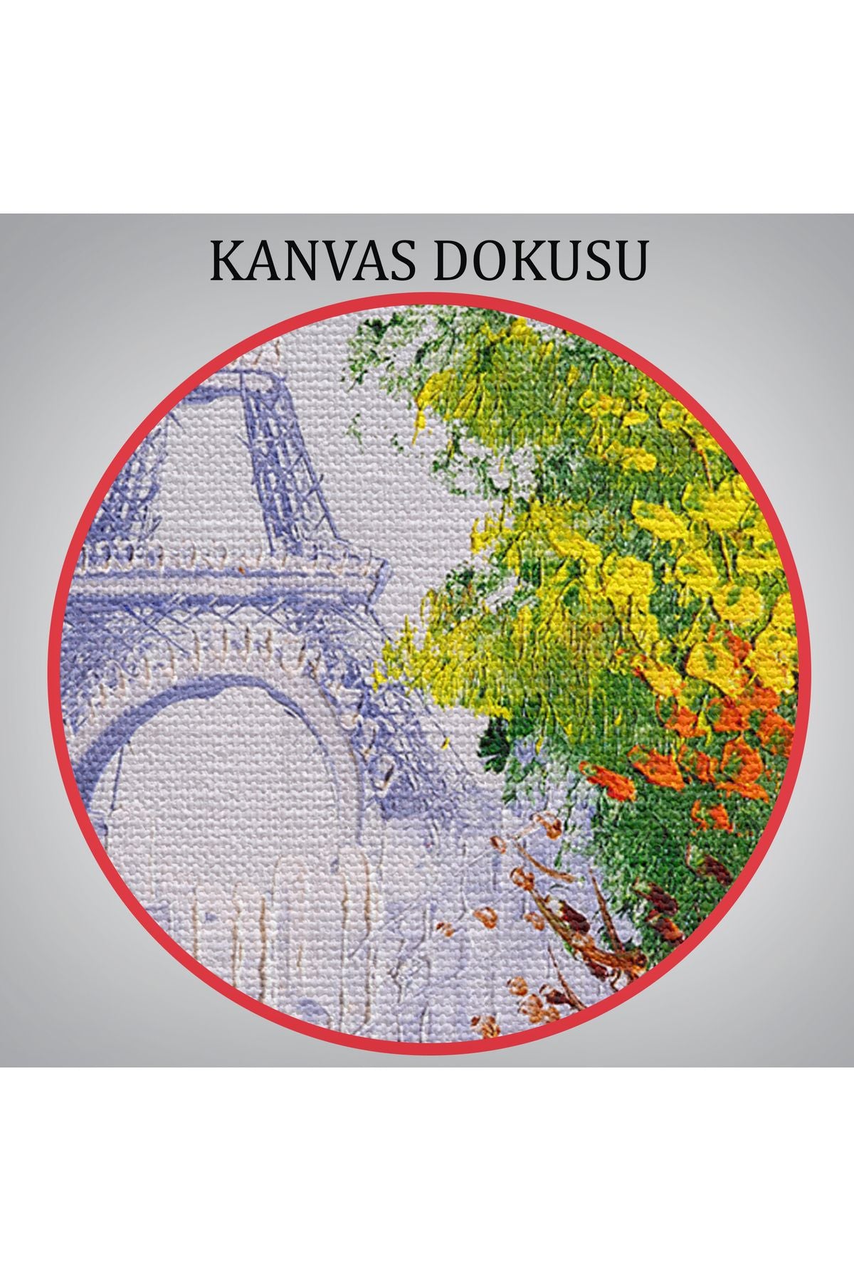 Eyfel Kulesi Manzaralı Yağlıboya Görünüm Dekoratif Kanvas Duvar Tablosu-3484