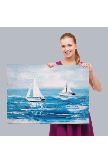 Yaz Yelkenli Dekoratif Kanvas Duvar Tablosu-3711