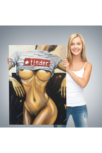 Kadın Yağlıboya Görünümlü Kanvas Tablo-5119