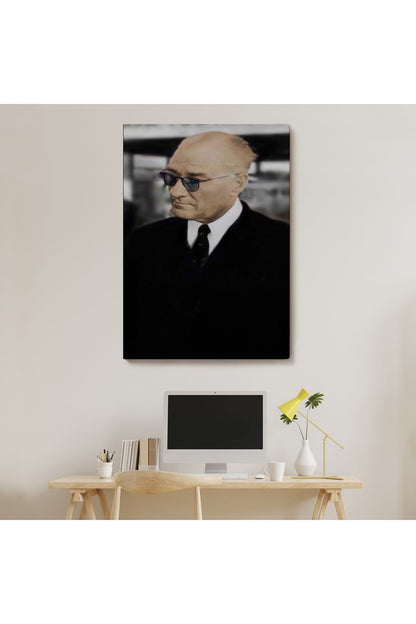 Atatürk Portre Tablosu Mustafa Kemal Atatürk Dikdörtgen Dekoratif Kanvas Tablo-FF-130