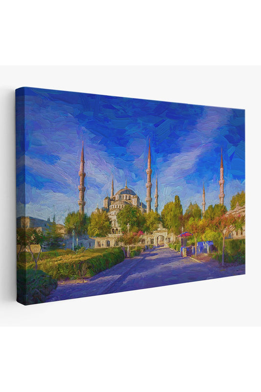 Sultan Ahmet Camii Yağlıboya Görünüm Kanvas Tablo-3694