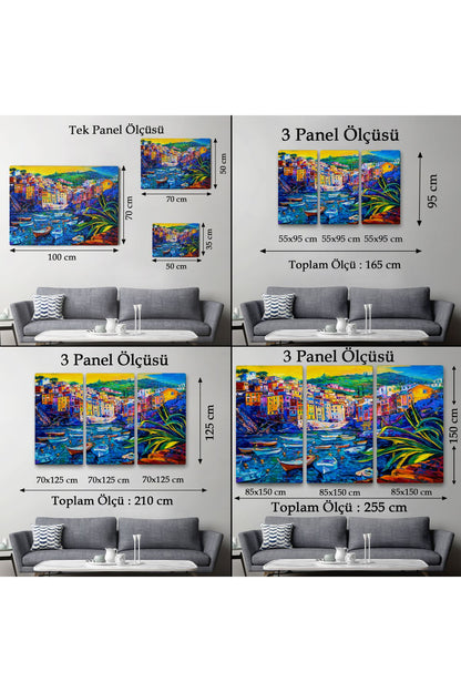 Sahilde TeknelerYağlıboya Görünüm Dekoratif Kanvas Duvar Tablosu-3462