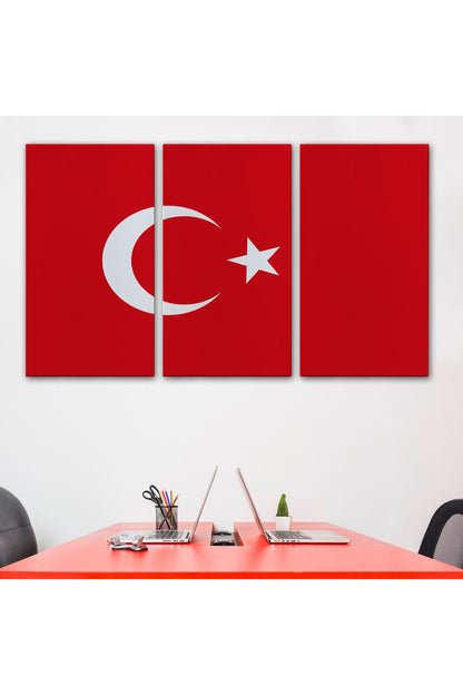 Türk Bayrağı Dekoratif Kanvas Duvar Tablosu-3668