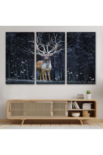 Özel Tasarım, Dekortif  BaskıOrmandaki Geyik Tablosu-6566