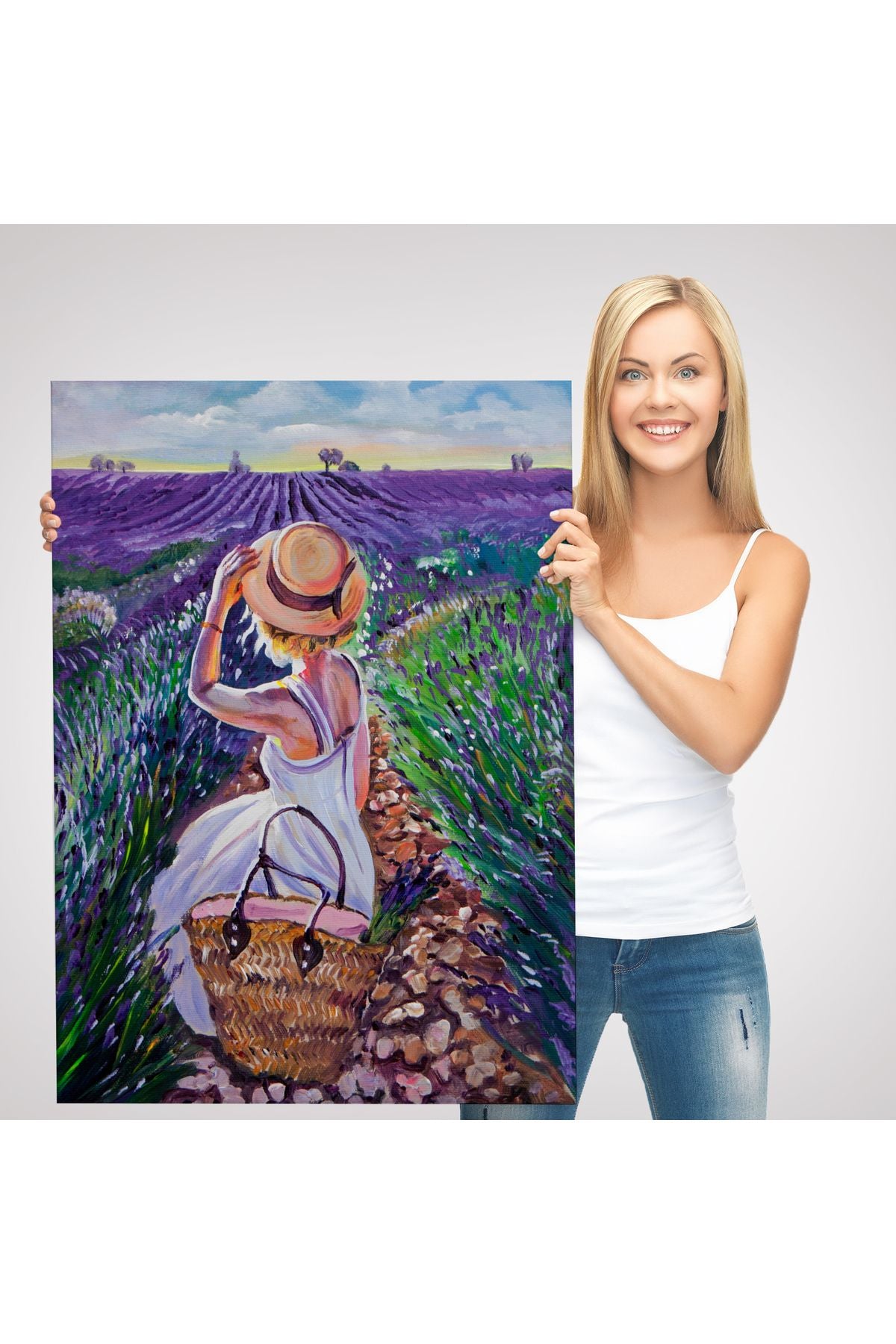 Mor Lavanta Tarkasındaki Kadın Tablosu-5954