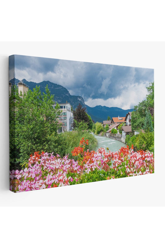 SZ KVS1-Dekoratif Duvar Tablosu-Güzel Bir Nehir Manzarası Almanya Kanvas Tablo 3466