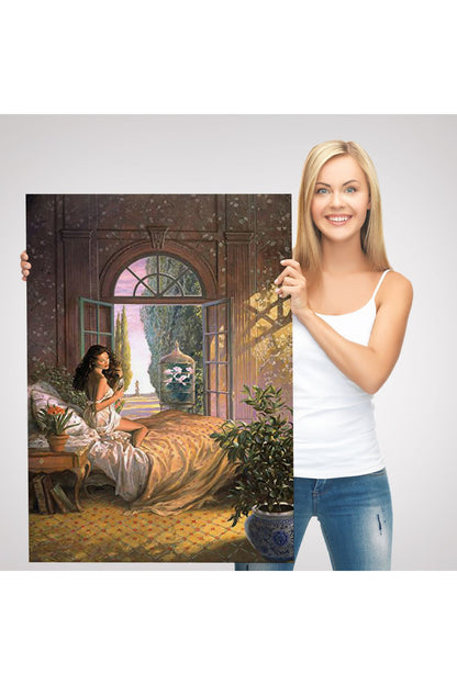 Yataktaki Güzel Kadın Dekoratif Duvar Tablosu-6340