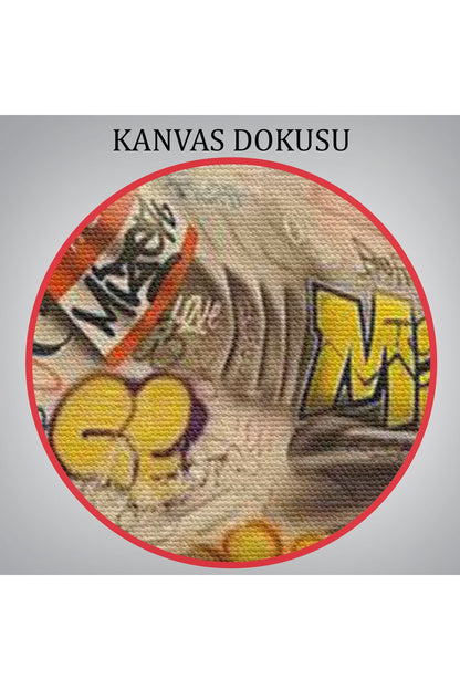 Graffiti Köpek Balığı Kanvas, Pop Art Tablo-5416