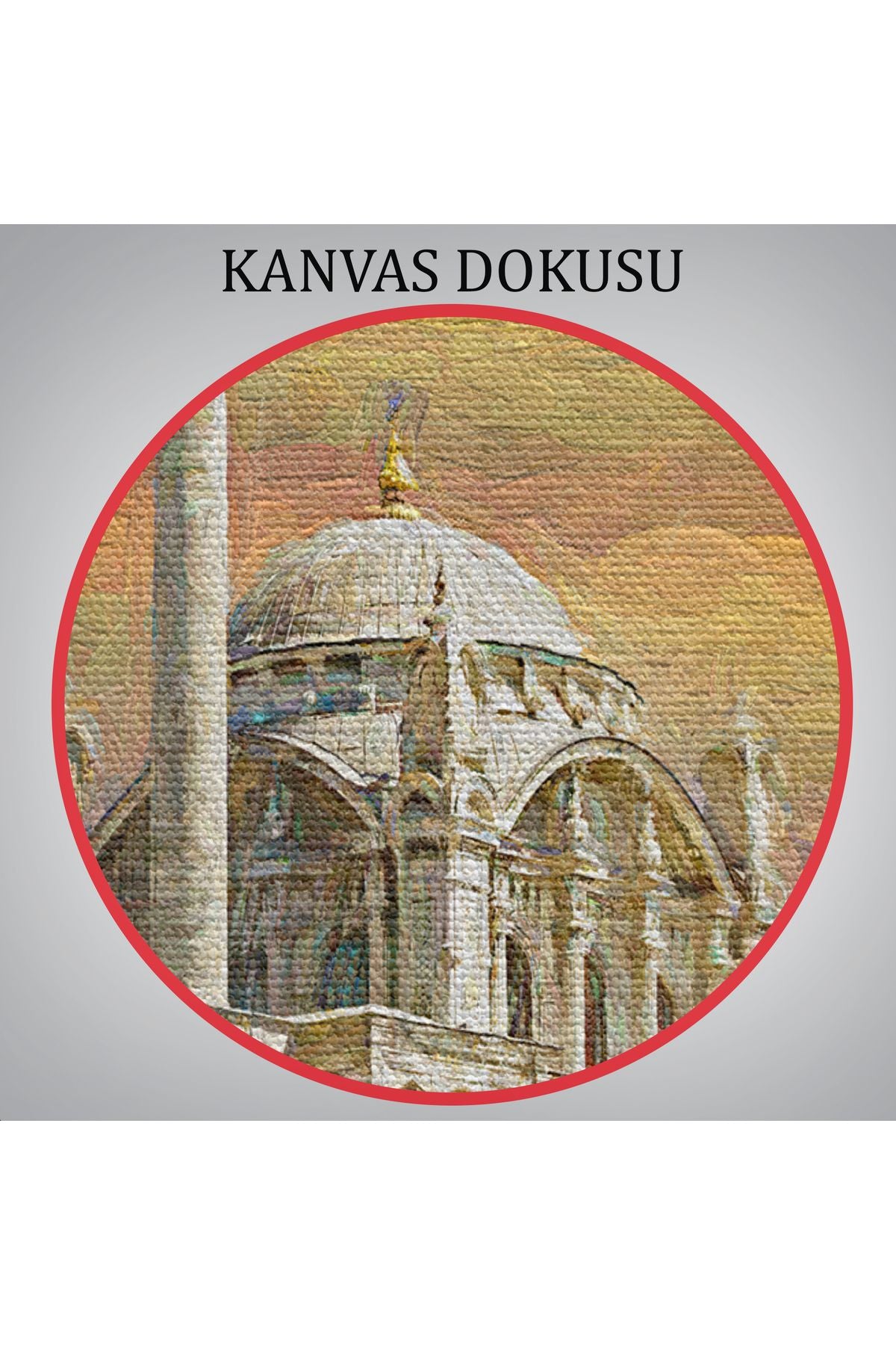 Ortaköy Cami Ve Boğaz Köprüsü Yağlıboya Görünüm Kanvas Duvar Tablosu-5946