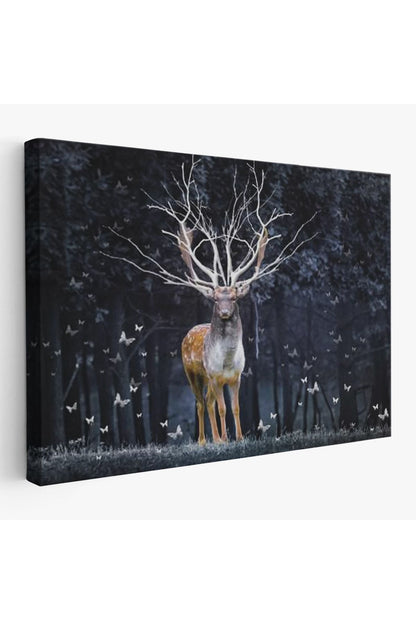 Özel Tasarım, Dekortif  BaskıOrmandaki Geyik Tablosu-6566