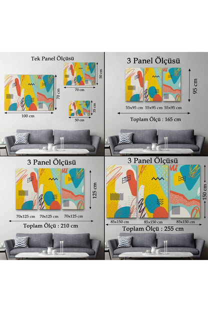 Modern Soyut Görünümlü Dekoratif Kanvas Duvar Tablosu-3577