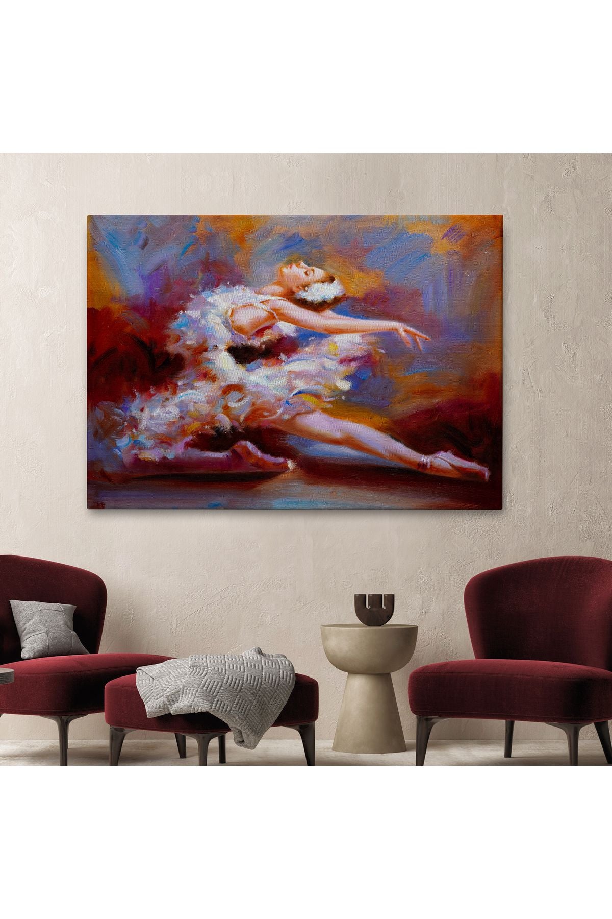 Balerin Kadın Yağlıboya Görünümlü Kanvas Tablo, Sanat Evi Dedoru-5026