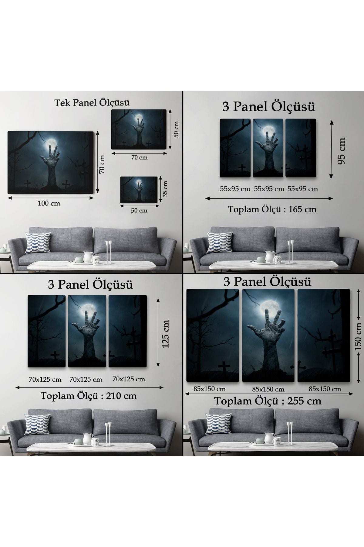 emn seri001 Cadılar Bayramı Mezarlık Diriliş El Duvar Tablosu-5192