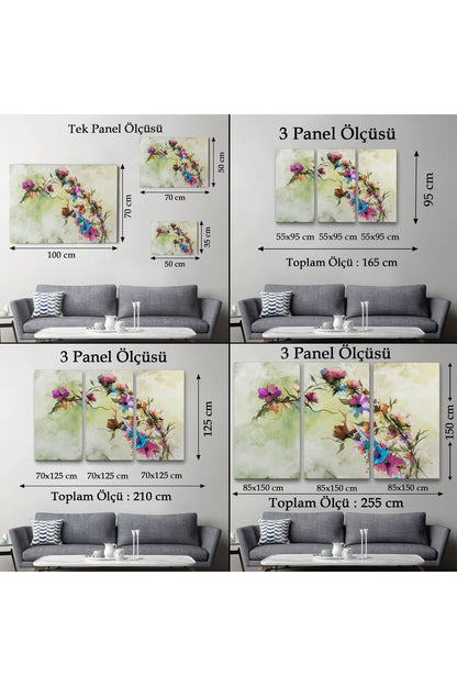 Soyut Bahar Çiçekleri Duvar Tablosu-3649