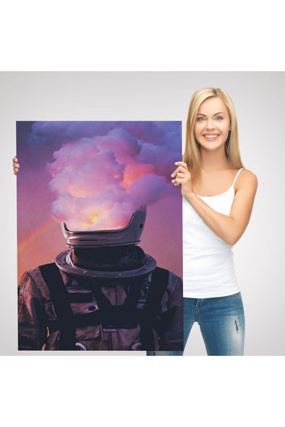 Beyni Yakılan Astronot Kanvas Tablo, Gerçeküstü Pop Art Kanvas Tablo-5214
