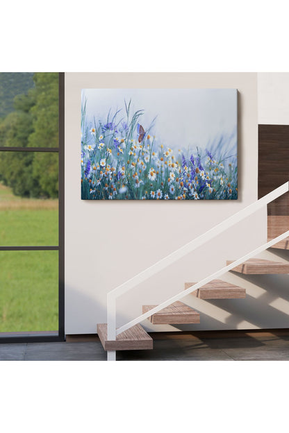 Özel Tasarım, Dekortif  BaskıKır Çiçekleri Ve Papatyalar Dekoratif Kanvas Tablo-3653