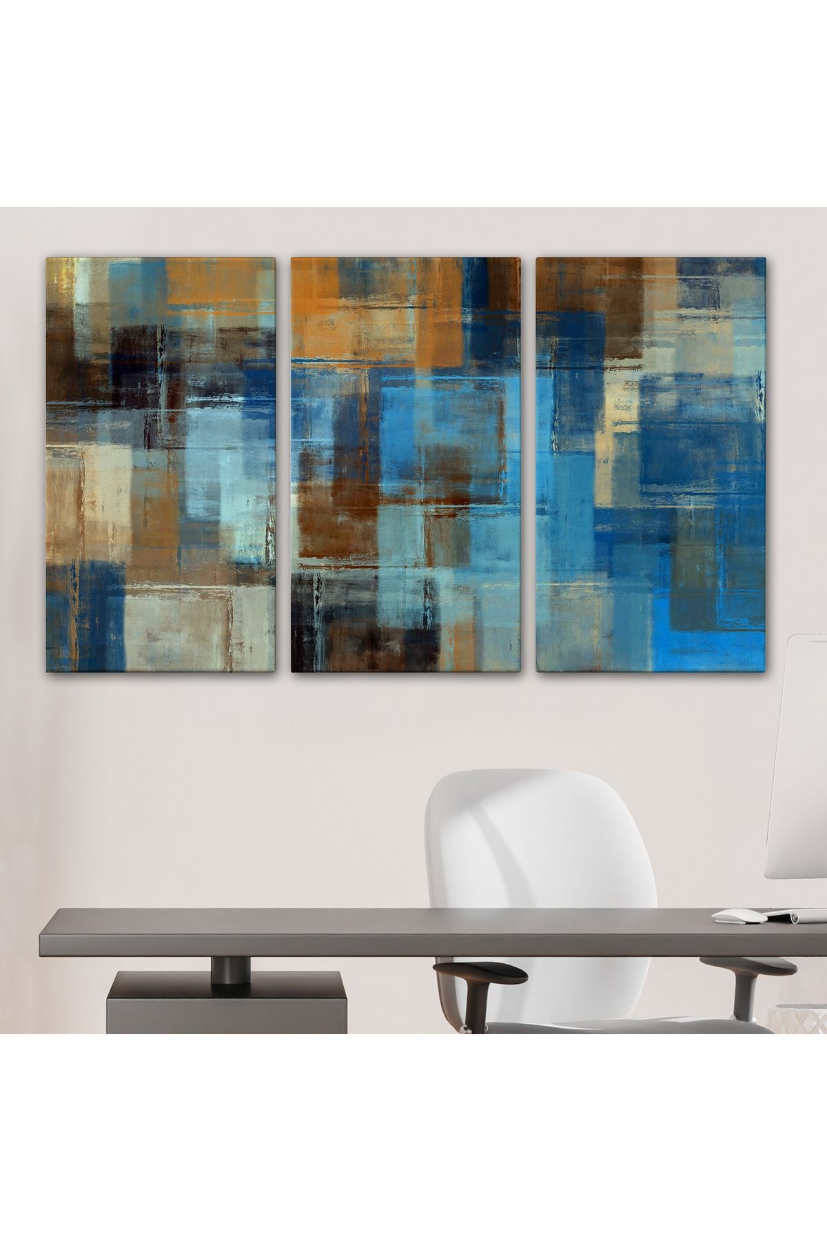 Soyut Yağlıboya Görünüm Dekoratif Kanvas Duvar Tablosu-3449