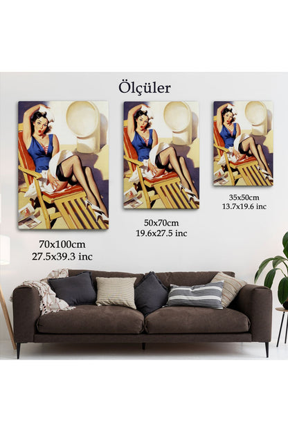 Sailor Pin Up Dekoratif Duvar Tablosu - Denizci Kız-6459