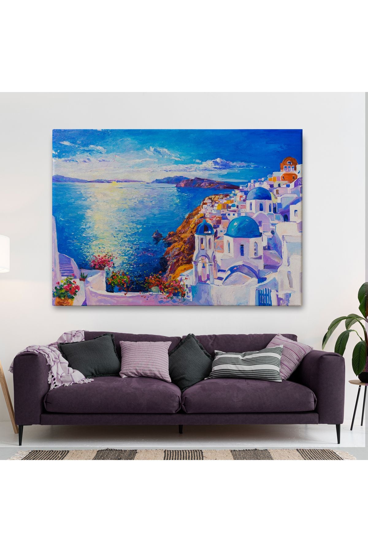 Mikanos Yunanistan Yağlıboya Görünüm Dekoratif Tablo-3572