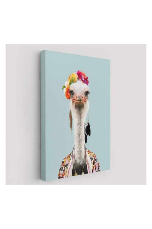 Kanvas Tablo, Duvar Dekoru, İnsan Görünümlü Deve Kuşu 6286 BUNGKNV