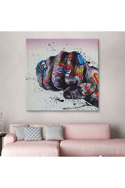 Sokak Graffiti Duvar Sanatı Kanvas Tablo, Banksy Renkli Graffiti Pop Art-5337