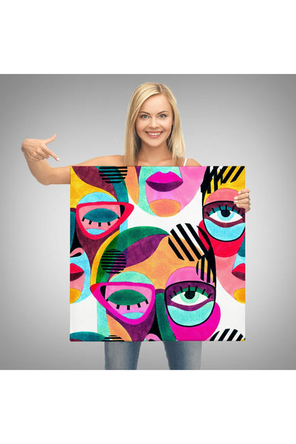 Modern Soyut Tarzda Gözlüklü Kadın Portresi Dekoratif Kanvas Duvar Tablosu-5841